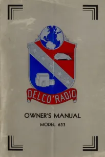Delco Radio Owner's Manual Model 633; Delcotron Generator Installation