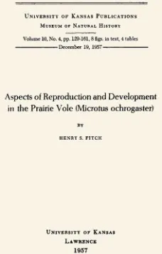 Aspects of Reproduction and Development in the Prairie Vole (Microtus ochrogaster)