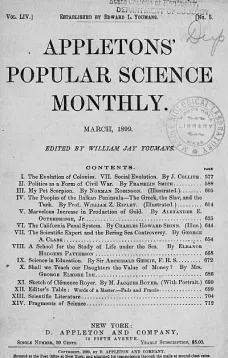Appletons' Popular Science Monthly, March 1899
Volume LIV, No. 5, March 1899