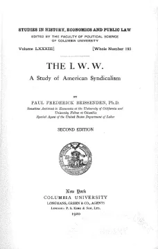 The I.W.W.
A Study of American Syndicalism
