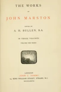 The Works of John Marston
Volume 3