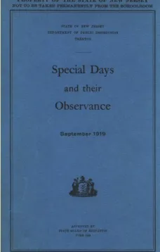 Special Days and their Observance
September 1919