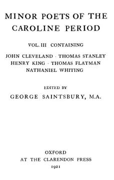 Minor Poets of the Caroline Period, Vol III