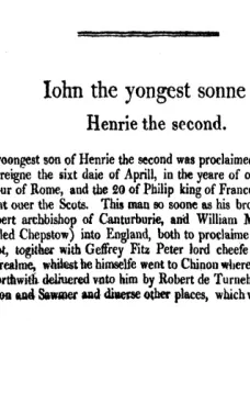 Chronicles of England, Scotland and Ireland (2 of 6): England (7 of 12)
Iohn the Yongest Sonne of Henrie the Second