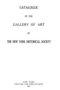 Catalogue of the Gallery of Art of The New York Historical Society