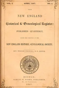 The New England Historical & Genealogical Register, Vol. I., No. 2, April 1847