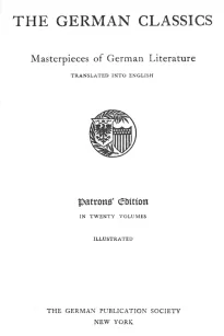 The German Classics of the Nineteenth and Twentieth Centuries, Volume 11
Masterpieces of German Literature Translated Into English
