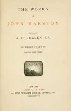 The Works of John Marston
Volume 3