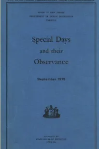 Special Days and their Observance
September 1919