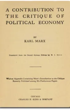 A Contribution to The Critique Of The Political Economy