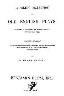 A Select Collection of Old English Plays, Volume 12