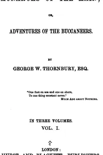 The Monarchs of the Main; Or, Adventures of the Buccaneers. Volume 1 (of 3)