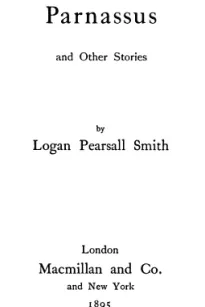 The Youth of Parnassus and Other Stories