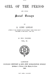 The Girl of the Period and Other Social Essays, Vol. II (of 2)