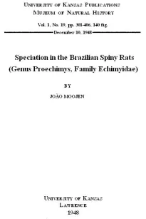 Speciation in the Brazilian Spiny Rats