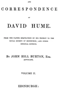 Life and Correspondence of David Hume, Volume II (of 2)