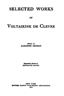 Selected Works of Voltairine de Cleyre