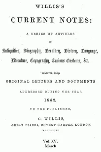Willis's Current Notes, No. XV., March 1852