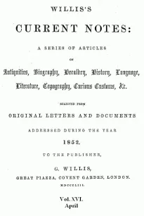 Willis's Current Notes, No. XVI., April 1852