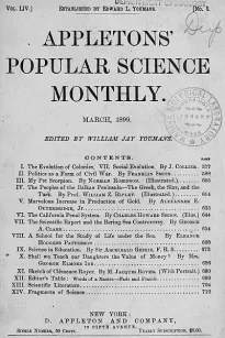 Appletons' Popular Science Monthly, March 1899
Volume LIV, No. 5, March 1899