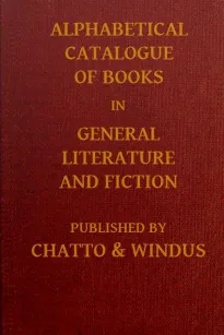 Alphabetical Catalogue of Books in General Literature and Fiction