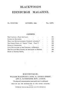 Blackwood's Edinburgh Magazine, Volume 66, No. 408, January 1849
