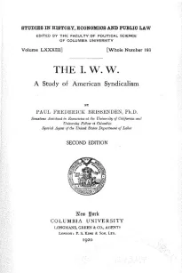 The I.W.W.
A Study of American Syndicalism