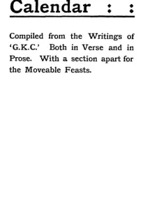 A Chesterton Calendar