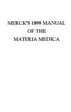Merck's 1899 Manual