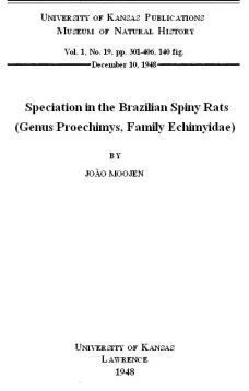 Speciation in the Brazilian Spiny Rats