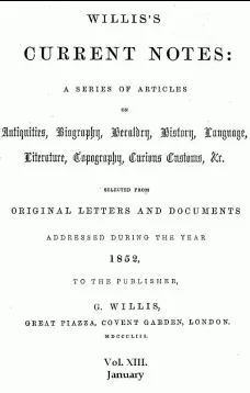 Willis's Current Notes, No. XIII., January 1852