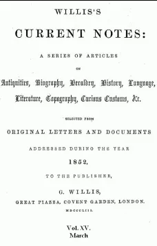 Willis's Current Notes, No. XV., March 1852