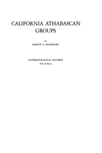 California Athabascan Groups