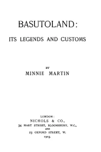 Basutoland
Its Legends and Customs