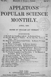 Appletons' Popular Science Monthly, April 1899
Volume LIV, No. 6, April 1899