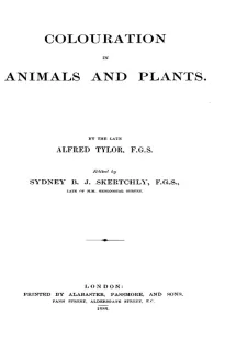 Colouration in Animals and Plants