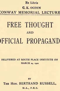 Free Thought and Official Propaganda