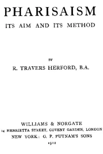 Pharisaism, Its Aim And Its Method