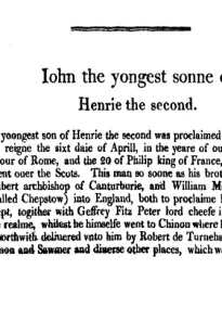 Chronicles of England, Scotland and Ireland (2 of 6): England (7 of 12)
Iohn the Yongest Sonne of Henrie the Second