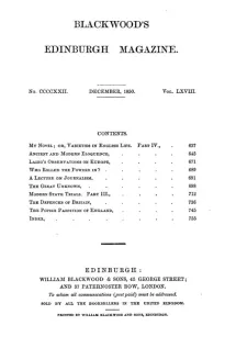 Blackwood's Edinburgh Magazine, Vol. 68, No 422, December 1850